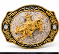 Rodeo Gold Bull Rider Belt Buckle | Branding Iron Western Wear