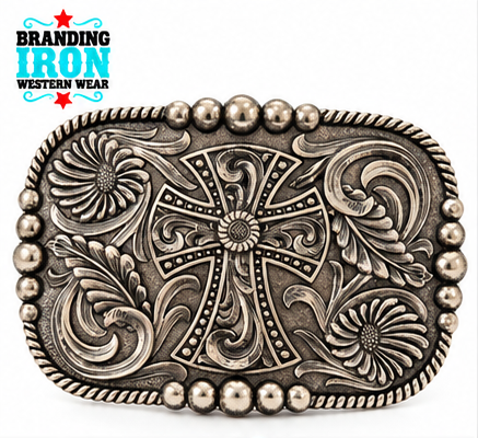 Western Faith Cross Belt Buckle | Branding Iron Western Wear