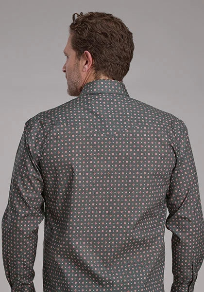 Roper 2243 Garnet Foulard (Grey) - Men's Western Shirt