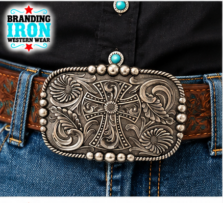 Western Faith Cross Belt Buckle | Branding Iron Western Wear