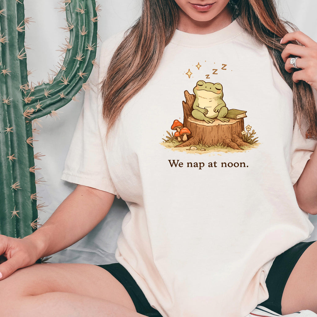 Whimsical Frog Shirt – Cute Frog Shirt With We Nap At Noon Tee, Cozy Cotton