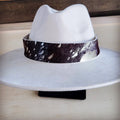 **Wide Genuine Hair Hide Silver Metallic Hat Band OnlyOnly 953z