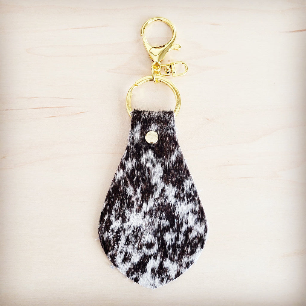 **Leather Keychain-Brindle Cowhide 702m