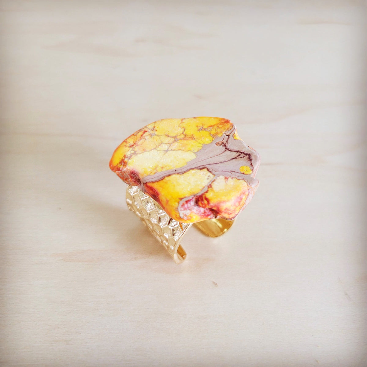 **Orange Regalite Western Boho Statement Ring 012ac