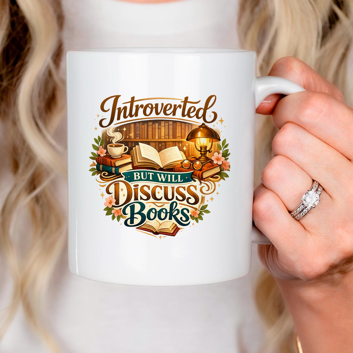 Introverted Book Lover Mug – Colorful Ceramic Coffee Cup with Witty Quote