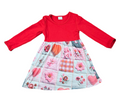Quilted Love Long Sleeve Milk Silk Dress