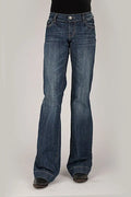 Tin Haul 460 Ella Fit Double Gold Loop Pocket ( Denim Dark Wash ) - Women's Jeans
