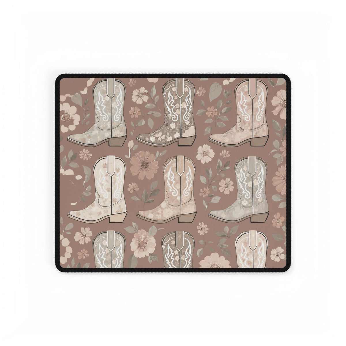 Cowgirl Boot Desk Mat | Western Floral Boho Mouse Pad for Country-Chic Workspaces