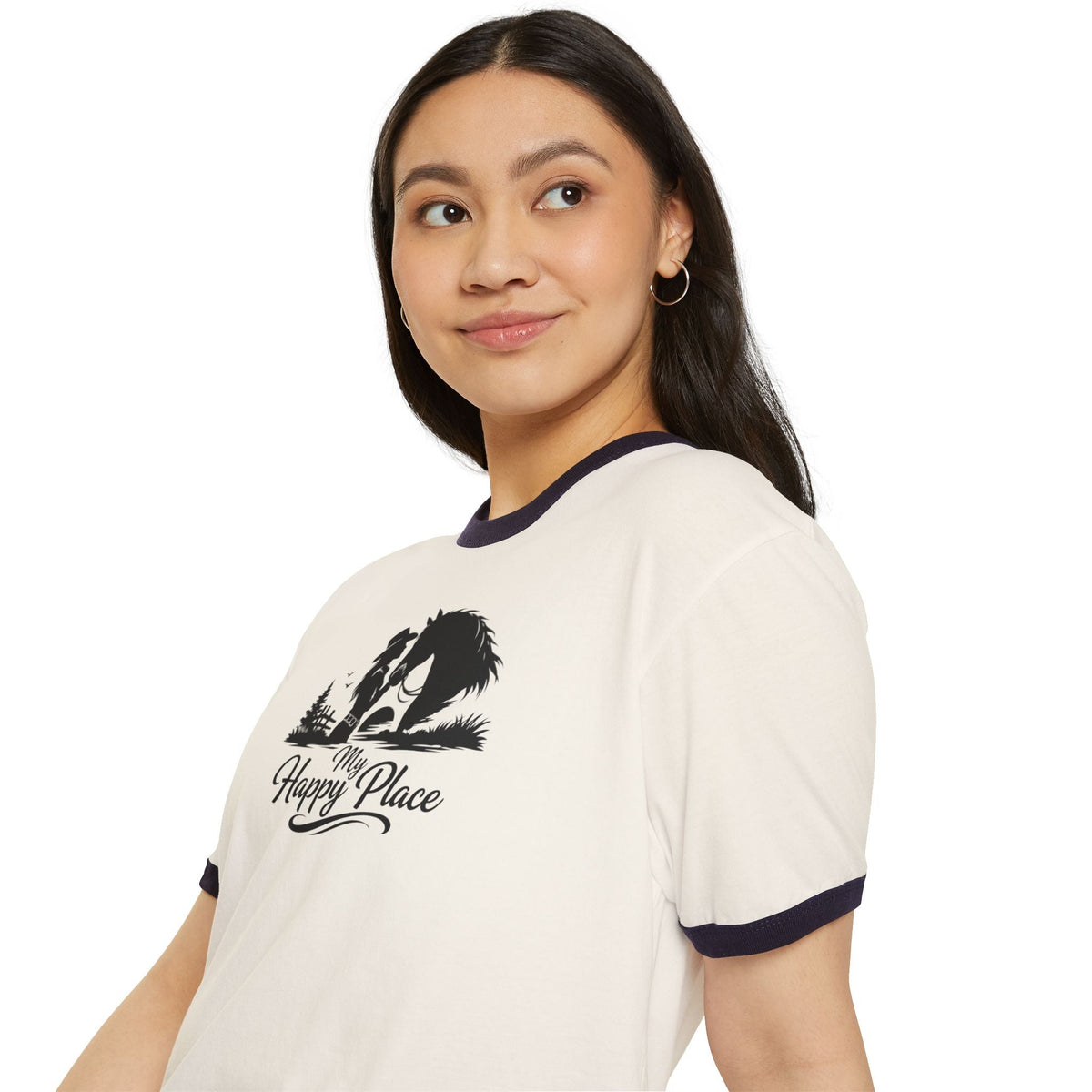 Horse Lover T-Shirt - Here's My Happy Place Tee for Women