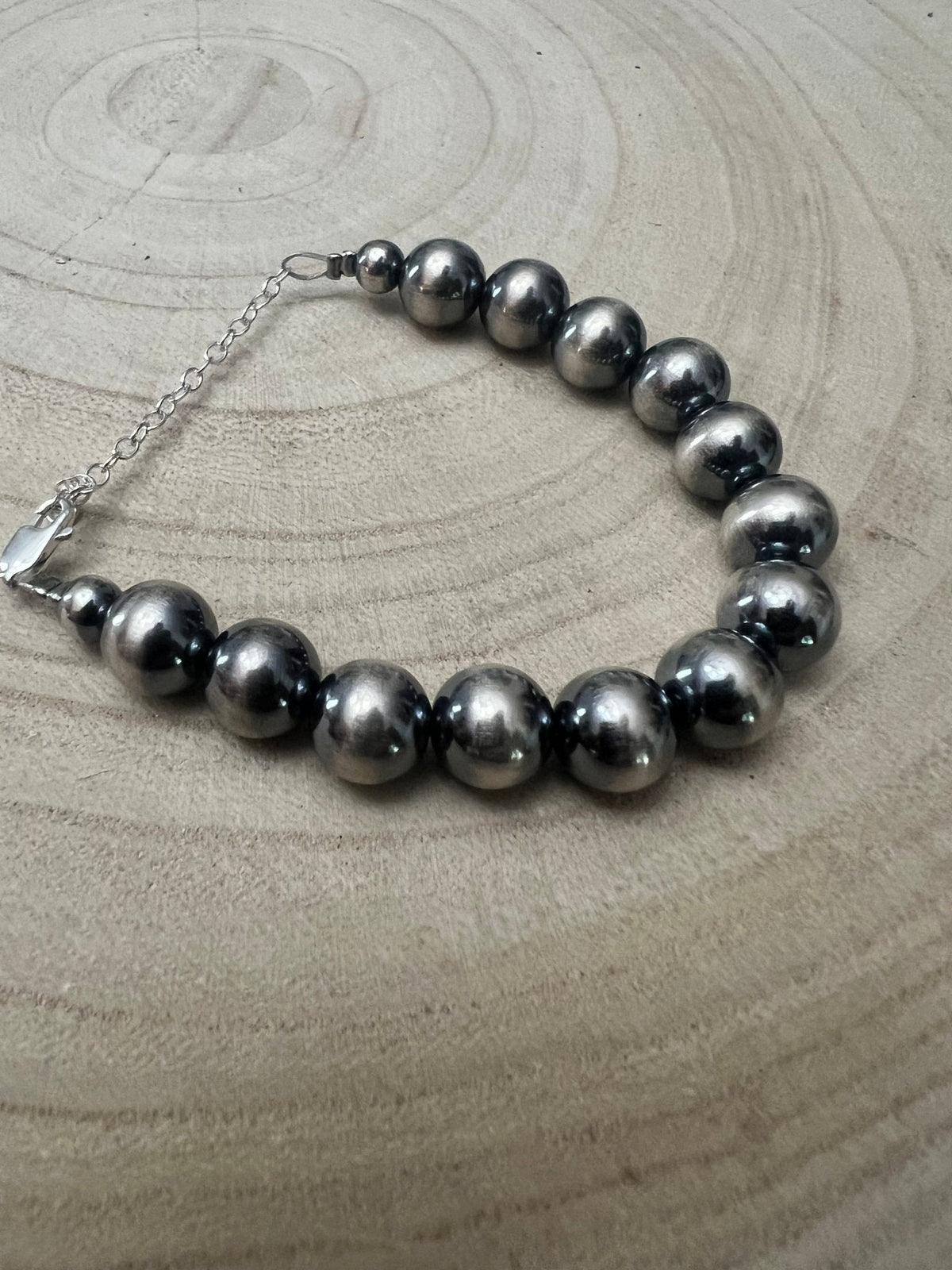 10mm Sterling Pearl Bracelet — 6 inch