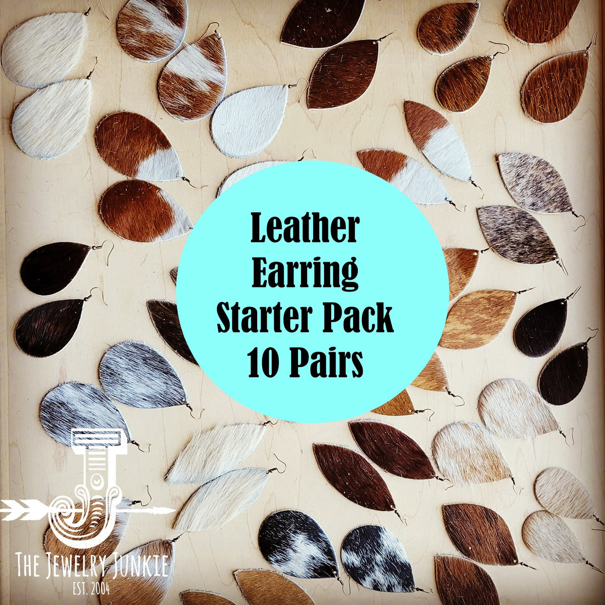 **Leather Earring Starter Pack-Hair-On-Hide-10 Pairs 208L