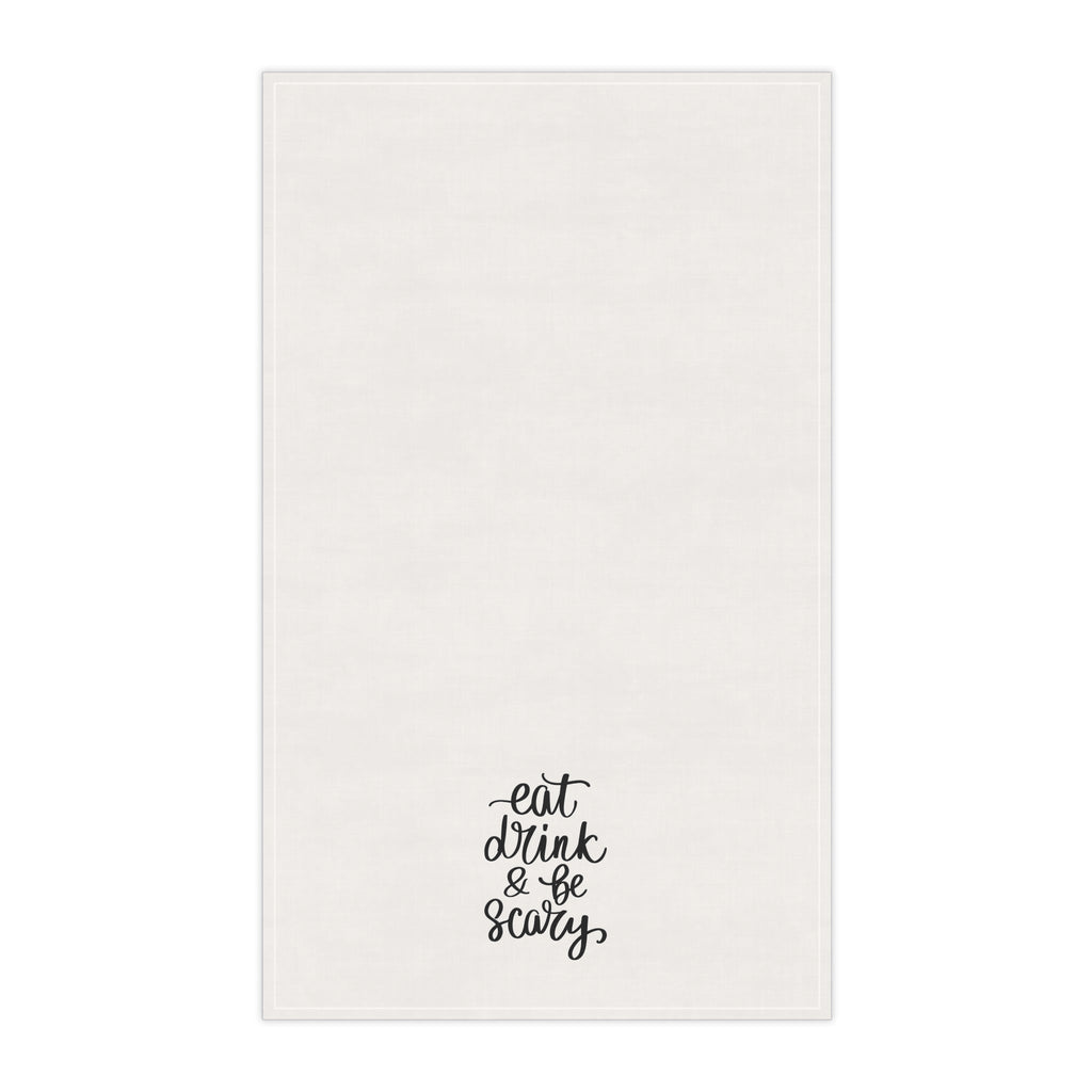 "Eat Drink and be Scary" Halloween-Themed Cotton Kitchen Tea Towels, Fun & Functional Decor for Spooky Celebrations, Gifts for Home Cooks & Party Hosts