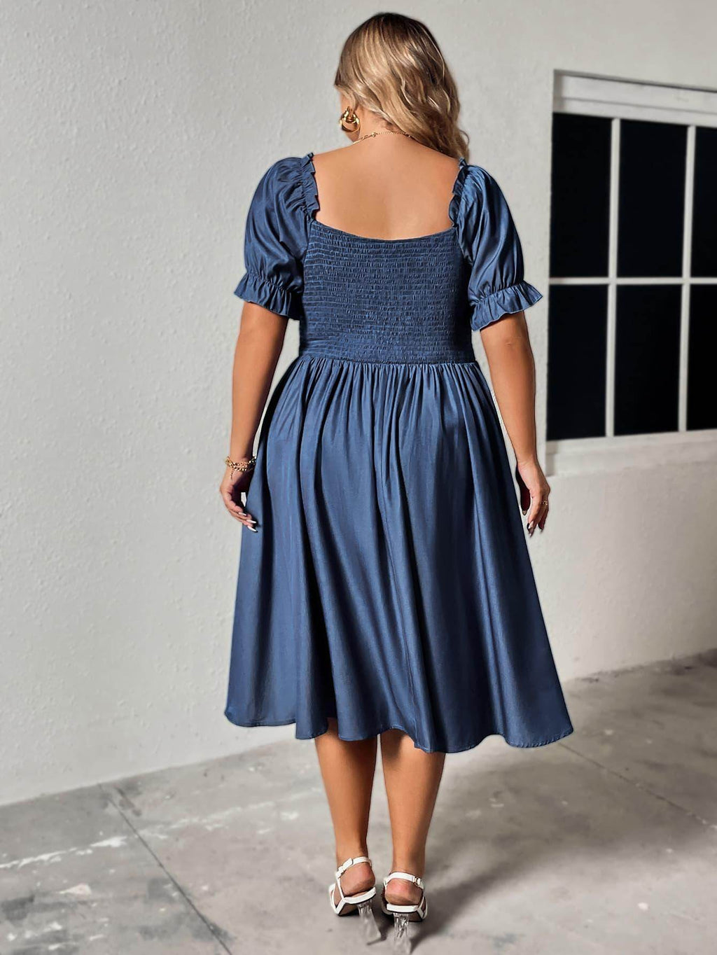 Honey Plus Size Ruched Sweetheart Neck Dress for Women