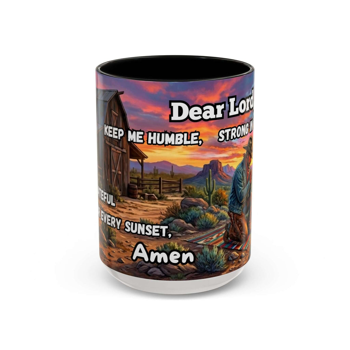 Cowboy Prayer Coffee Mug, Western Mugs, Religious Gifts, Cowboy Gifts