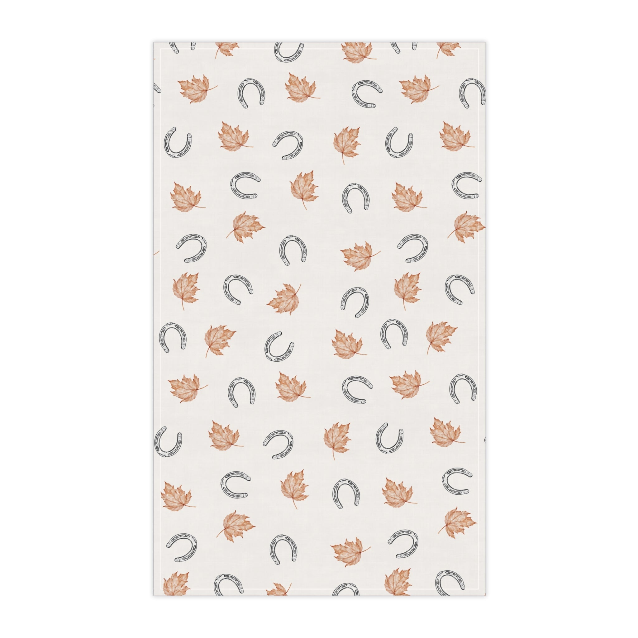 Fall leaves and horseshoes Autumn-Inspired Tea Towels, Cozy Kitchen Decor, Farmhouse Style, Gift for Homeowners, Ideal for Fall Cooking