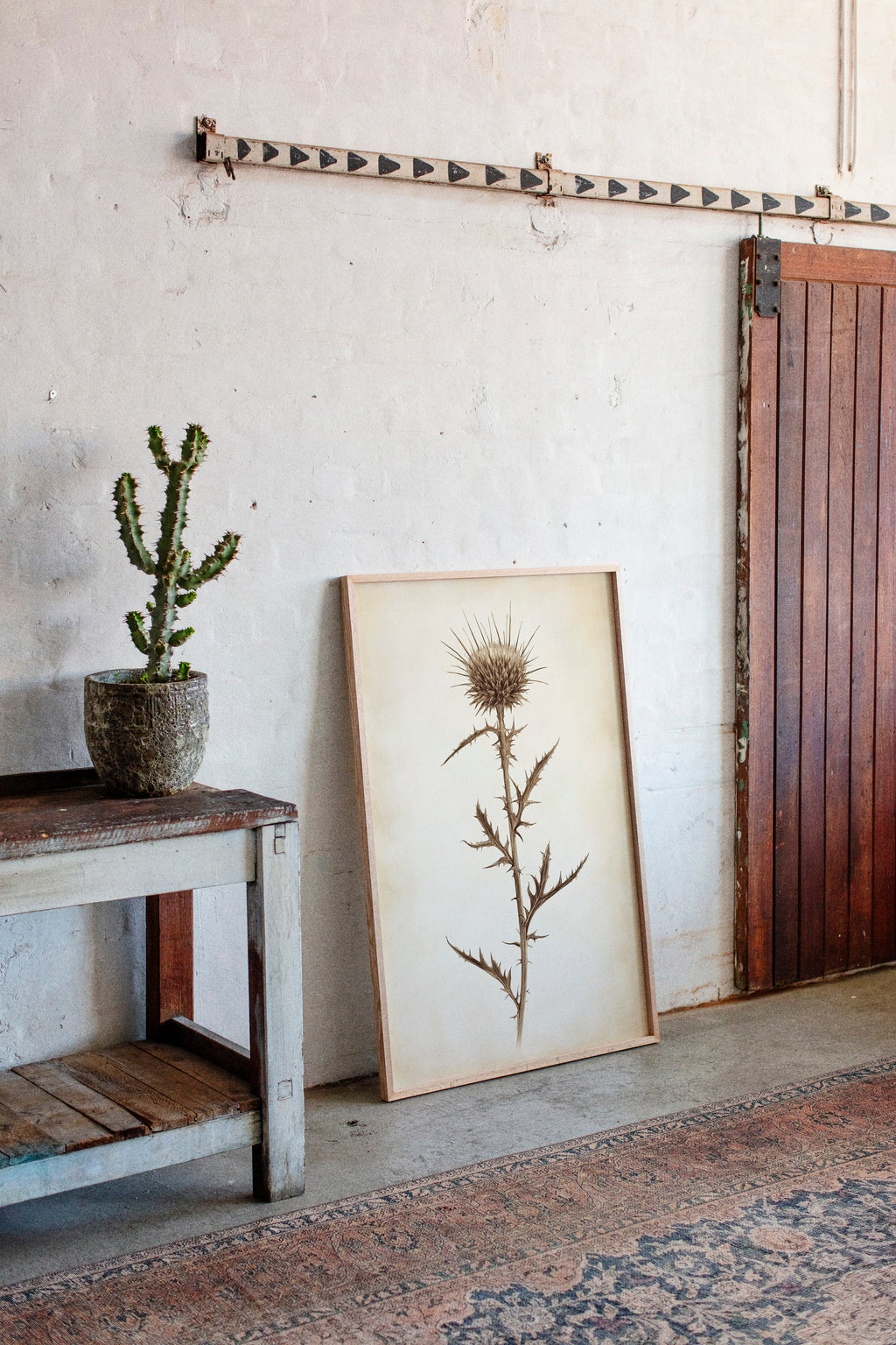 Vintage Thistle Botanical Print – Rustic Western Floral Wall Art