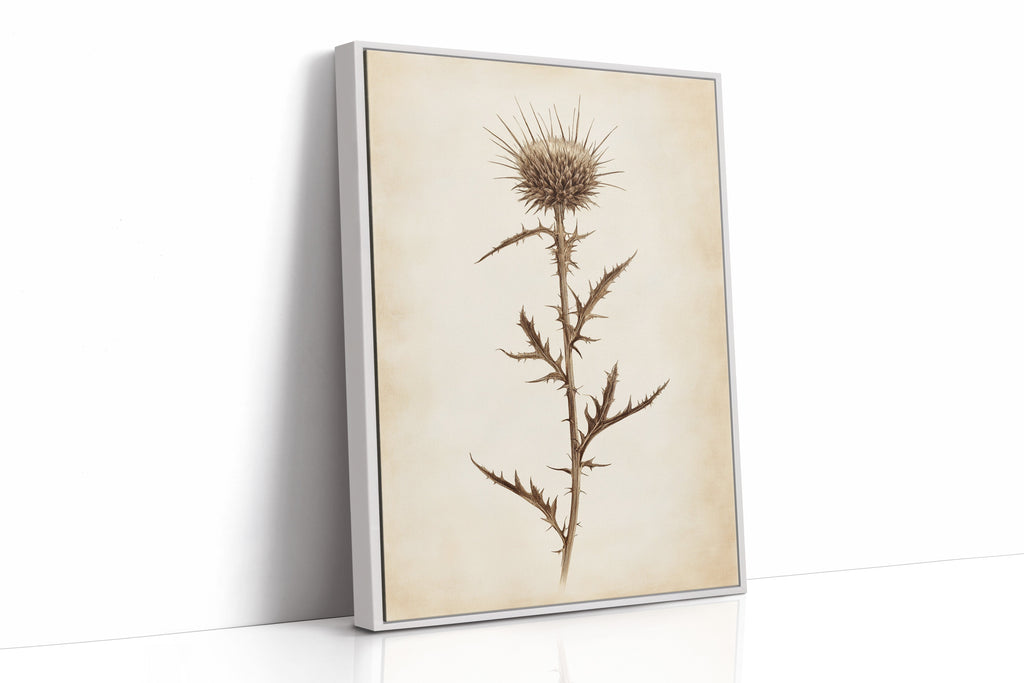 Vintage Thistle Botanical Print – Rustic Western Floral Wall Art