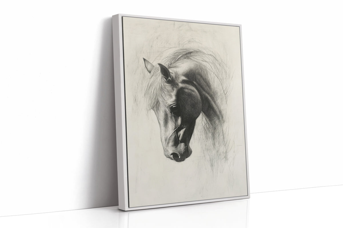 Horse Pencil Drawing – Western Equine Wall Art