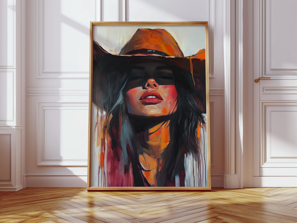 Sunkissed Heat – Bold Cowgirl Portrait with Fiery Palette