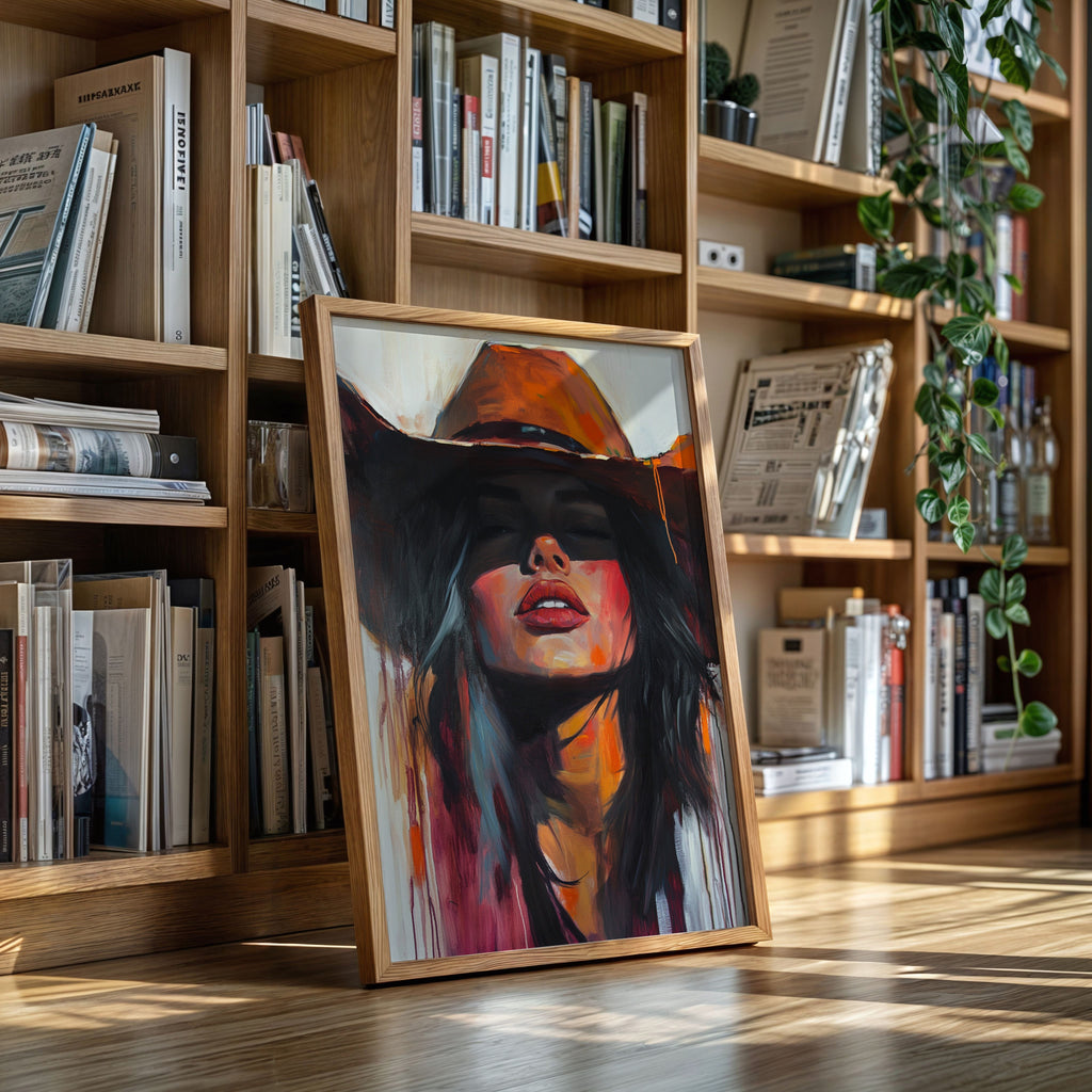 Sunkissed Heat – Bold Cowgirl Portrait with Fiery Palette