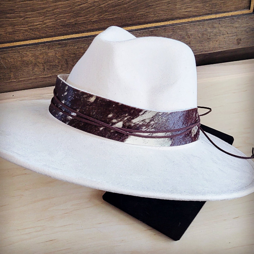 **Wide Genuine Hair Hide Silver Metallic Hat Band OnlyOnly 953z