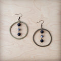 **Western Copper Hoop Earrings w/ Labradorite Beads 200v