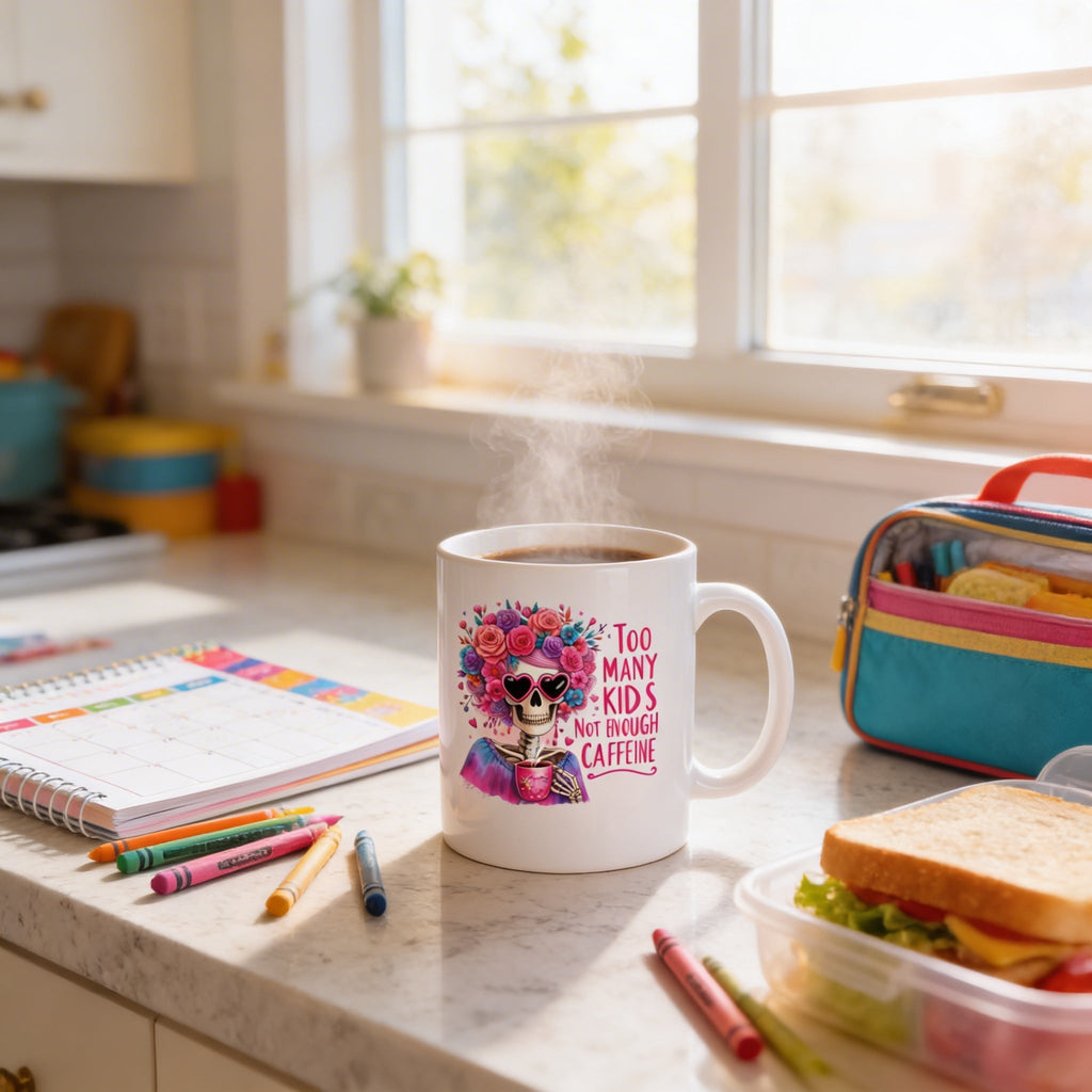 Funny Coffee Mug – Colorful Ceramic Tea Cup with Vibrant Floral Crown Design