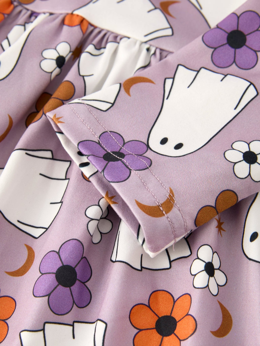 2 Piece Halloween Ghost Striped Girls Dress Set - Quarter Circle AK Boutique
