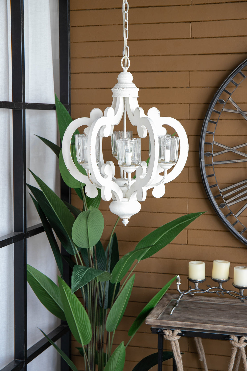 Farmhouse 6-Light Wood Chandelier Pendant Light Fixture