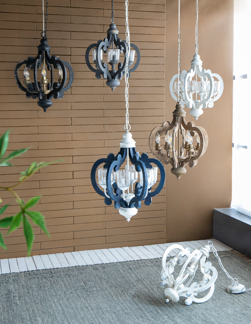 Farmhouse 6-Light Wood Chandelier Pendant Light Fixture
