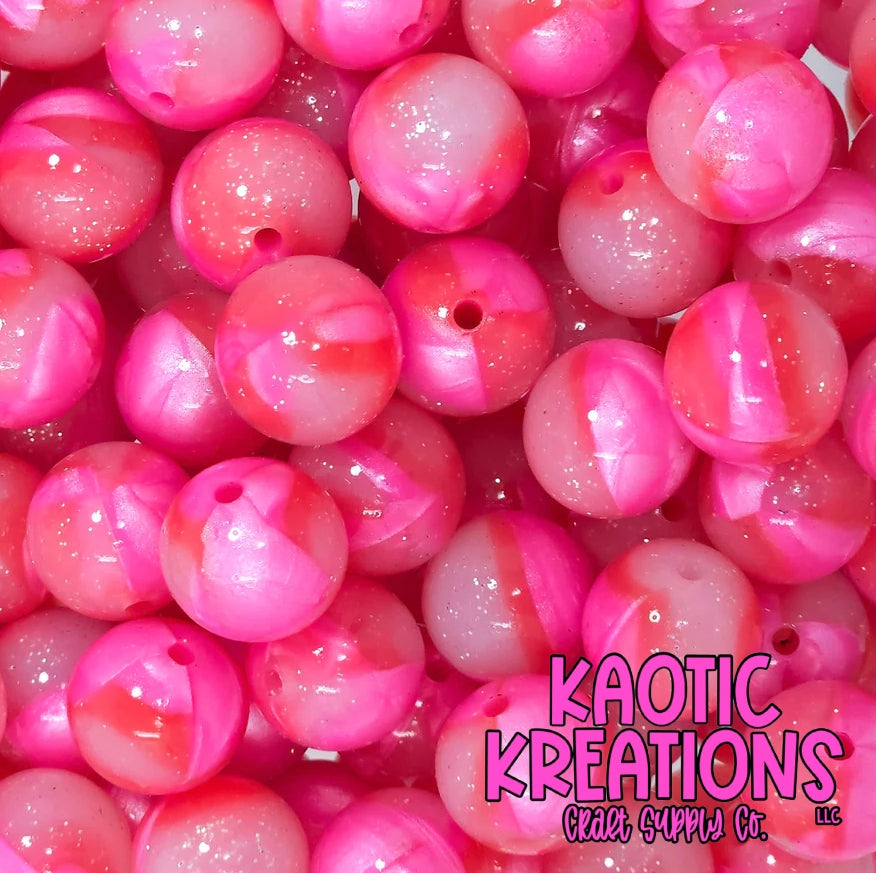 J1 HOT PINK SWIRL 15MM GLITTER JELLY (10ct)