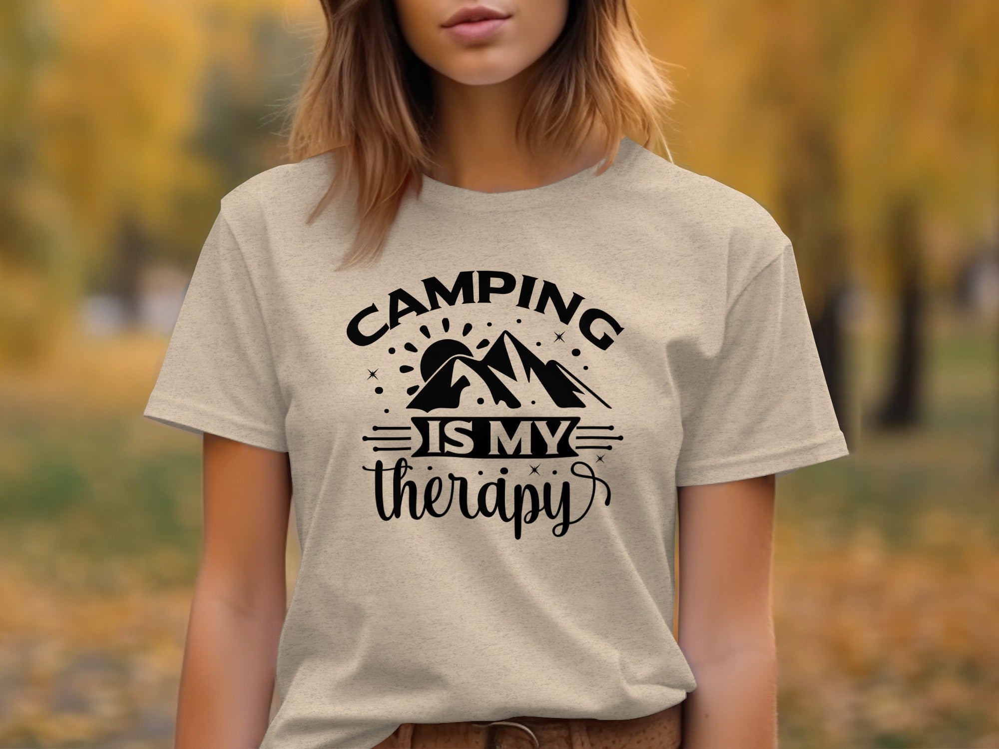 Camping Is My Therapy Outdoorsy Adventure Quote T-Shirt