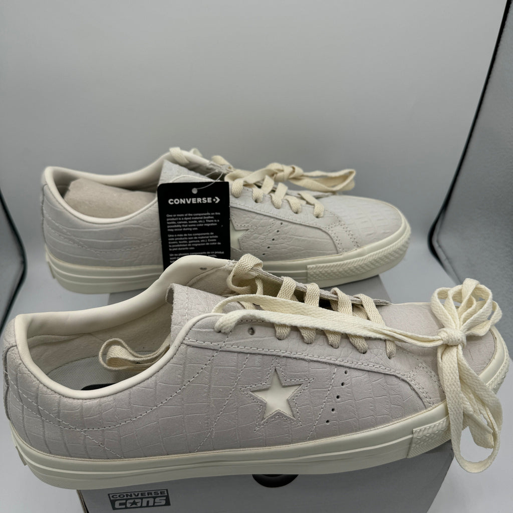 Converse One Star Pro OX Egret Grey Sneakers Croc Embossed Leather UNISEX