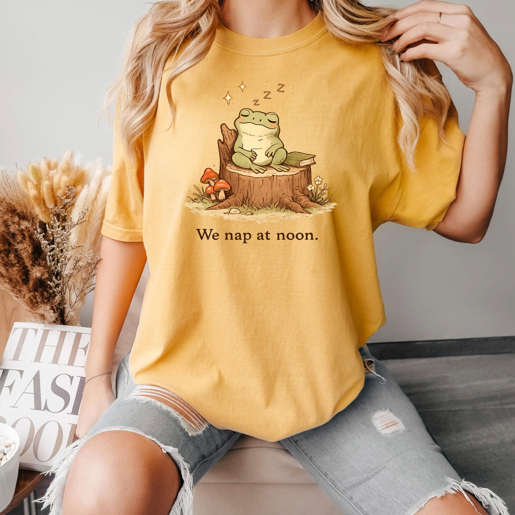 Whimsical Frog Shirt – Cute Frog Shirt With We Nap At Noon Tee, Cozy Cotton