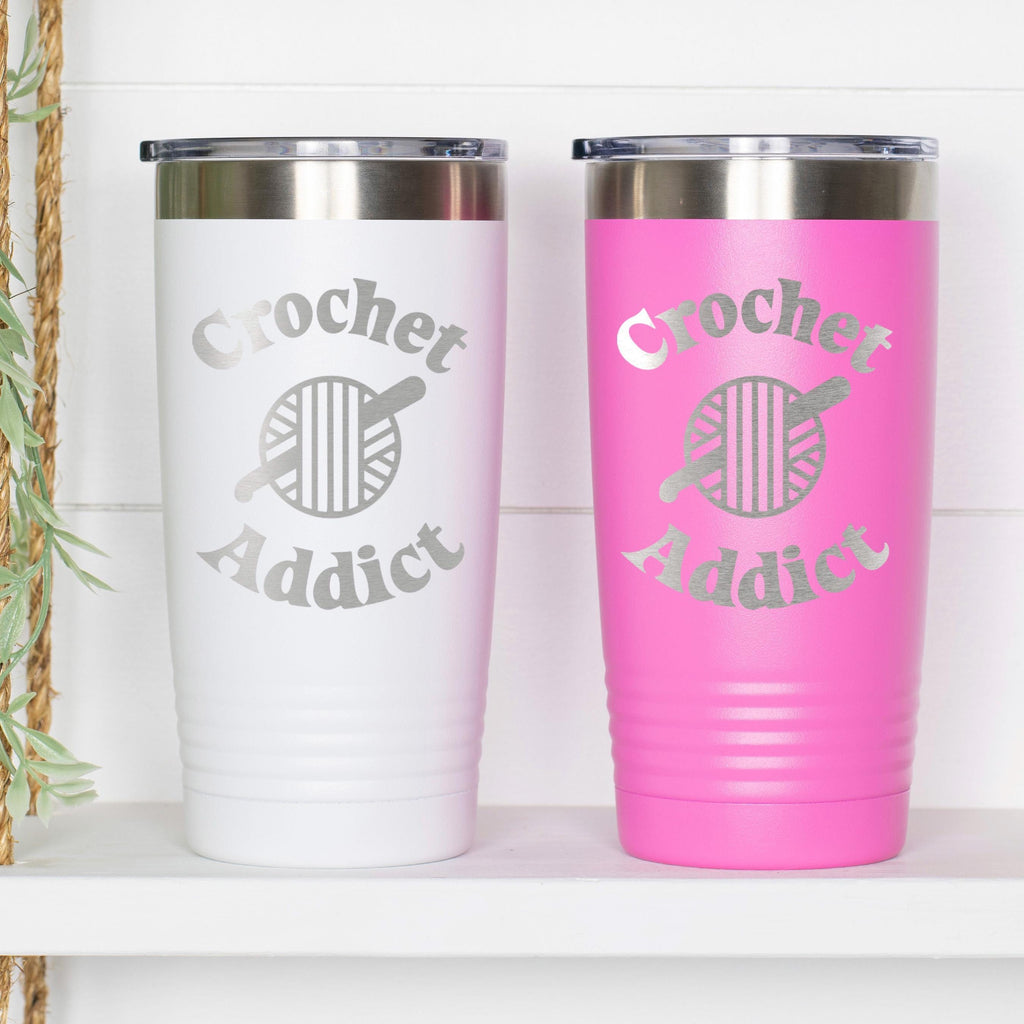 Insulated Travel Mug - 20 oz Engraved Tumbler With Double Wall Insulation For Crochet Lovers