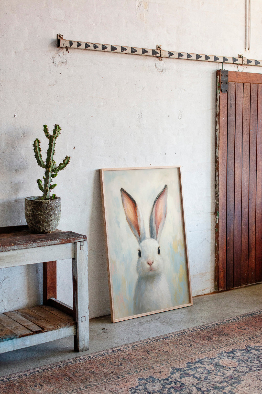 Bright Eyed Bunny in Soft Pastels