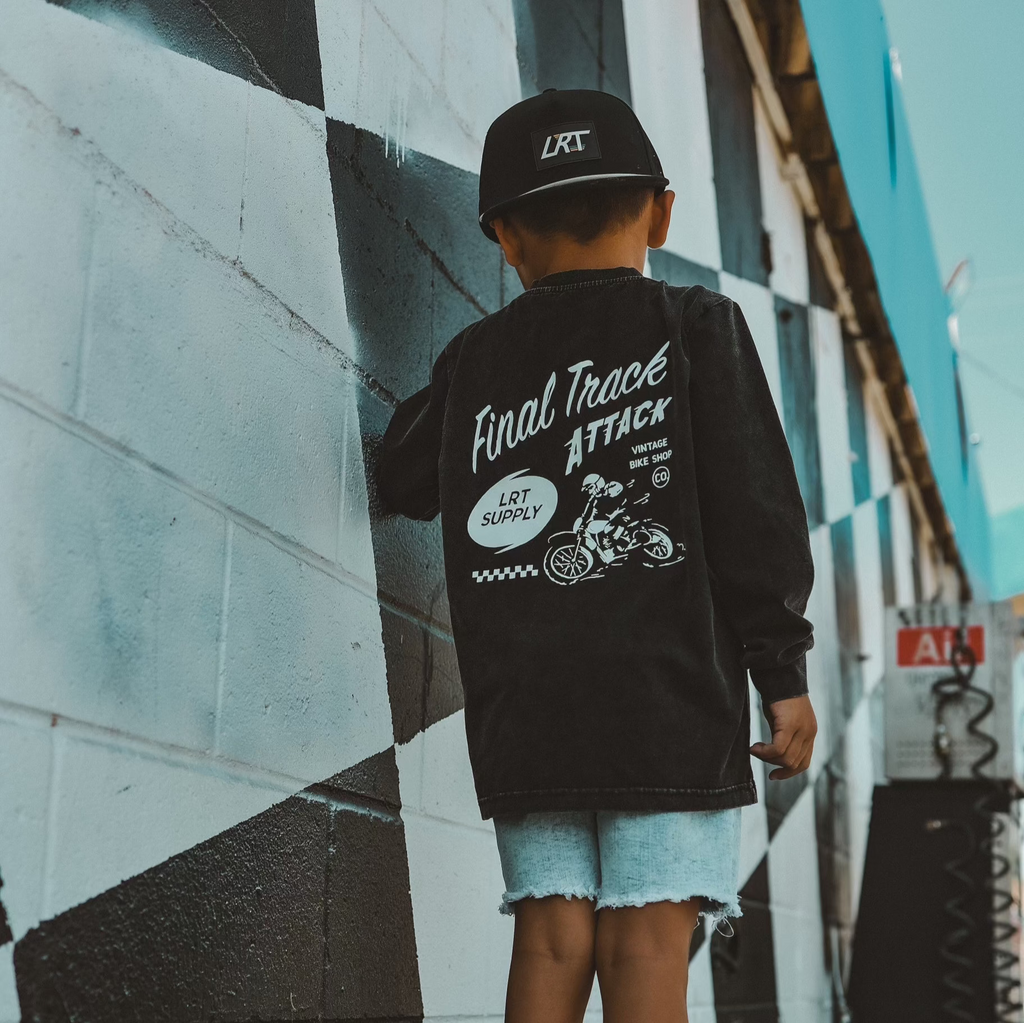 THE FINAL TRACK ATTACK LONG SLEEVE TEE - SOLID BLACK
