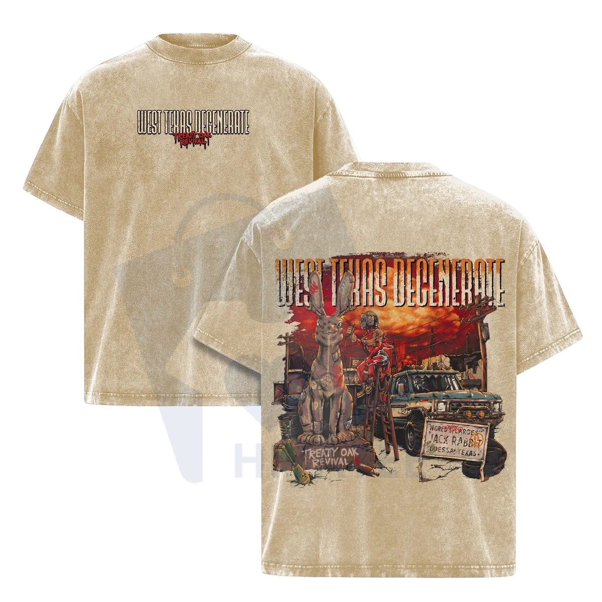 Treaty Oak Revival "West Texas Degenerate" T-Shirt – Acid Wash Oversize Country Rock Tee