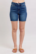 Full Size High Waist Bermudas Jeans W/ Back Flap Pockets Plus Size