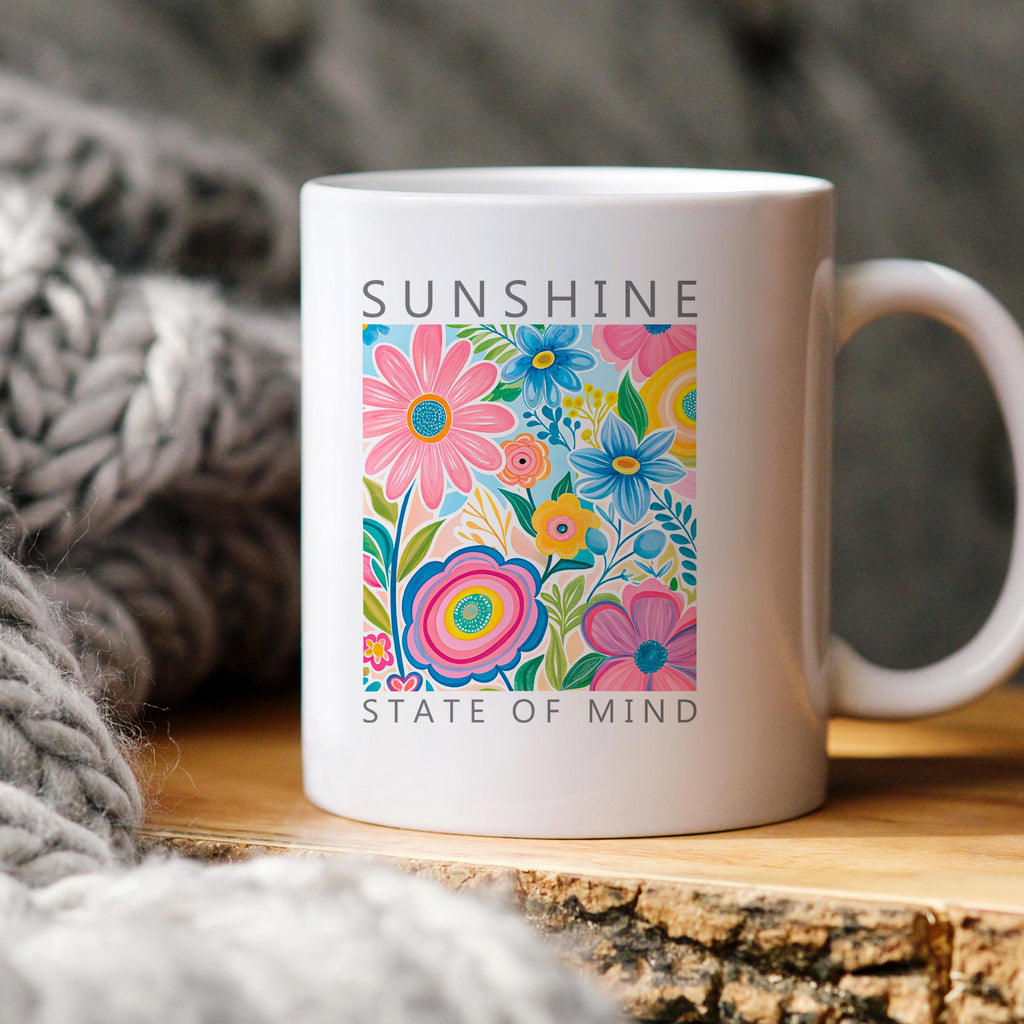 Botanical Ceramic Coffee Mug – Colorful Coffee Cup With Vibrant Floral Design