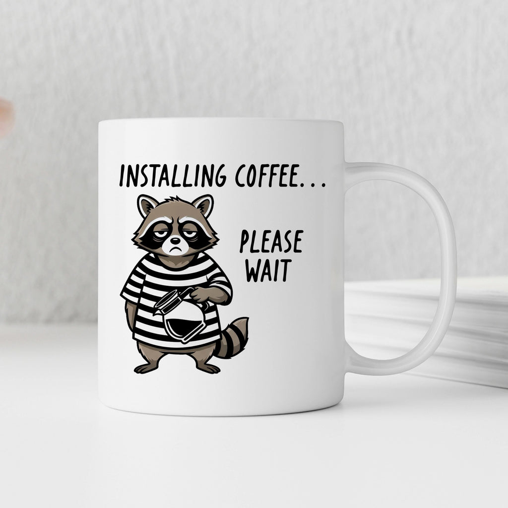 Funny Raccoon Mug - Ceramic Coffee Cup | Coworker Gift, Dishwasher Safe