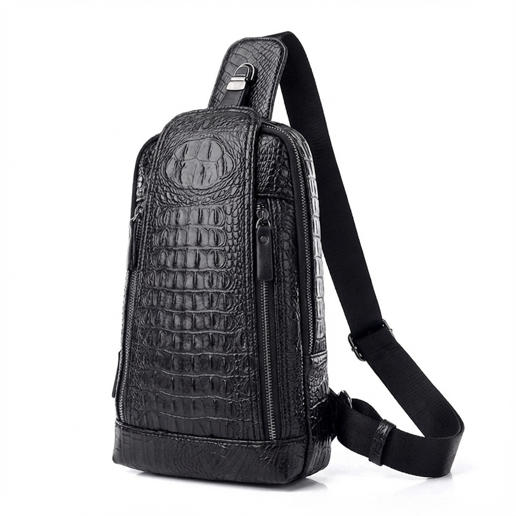 Men's Croc-Embossed Vegan Leather Sling – Refined Daily Carry
