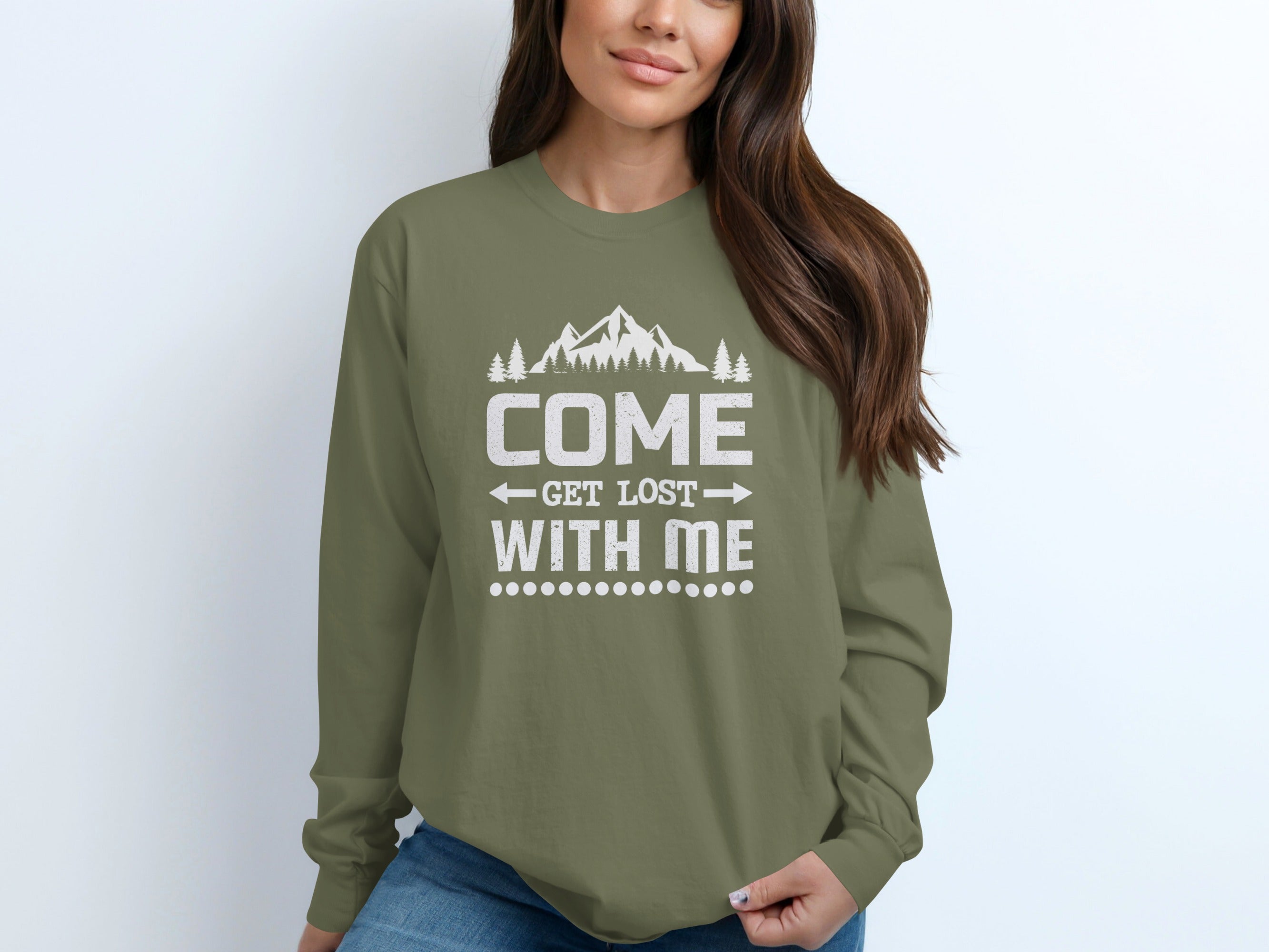 Come Get Lost With Me Outdoorsy Trip Design Long Sleeve T-Shirt