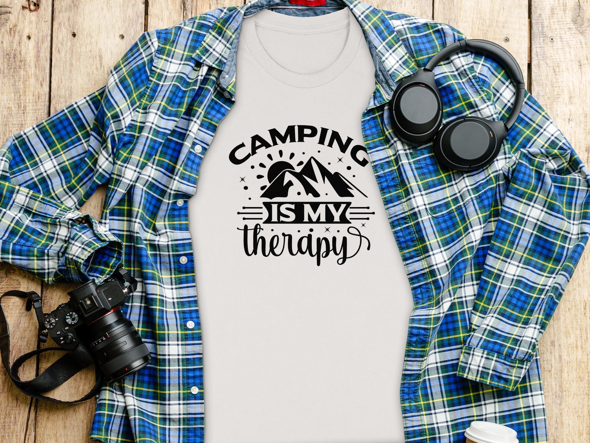 Camping Is My Therapy Outdoorsy Adventure Quote T-Shirt