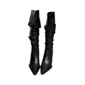 LuxSnakeskin Pointed Toe Knee High Boots