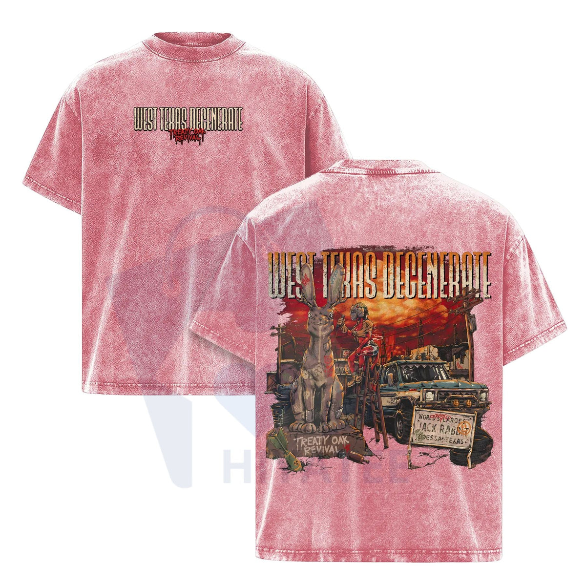 Treaty Oak Revival "West Texas Degenerate" T-Shirt – Acid Wash Oversize Country Rock Tee