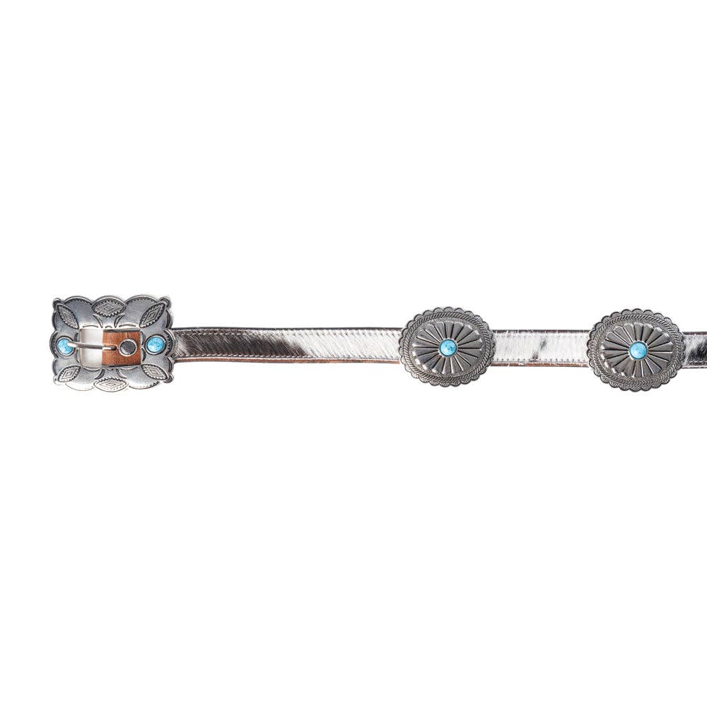 Myra Hair-on Leather Western Belt | Branding Iron Western Wear