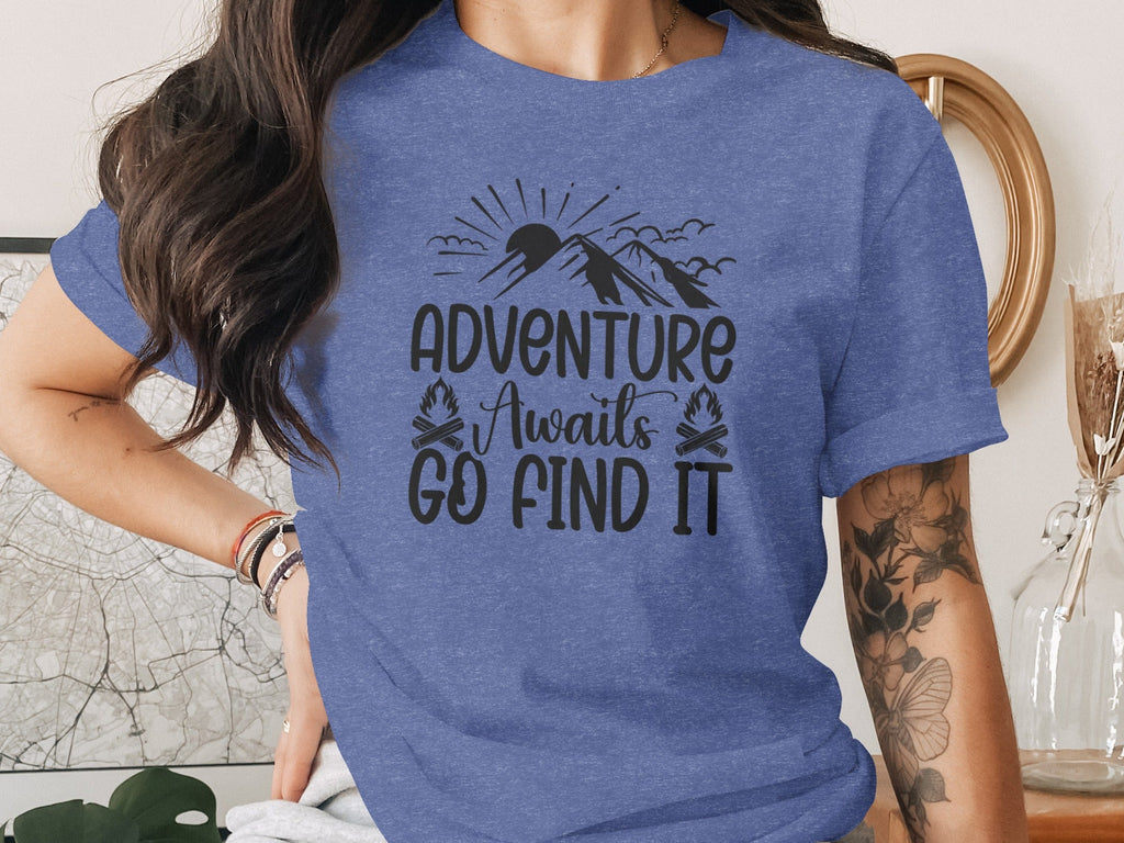 Adventure Awaits Go Find It Outdoorsy Graphic T-Shirt