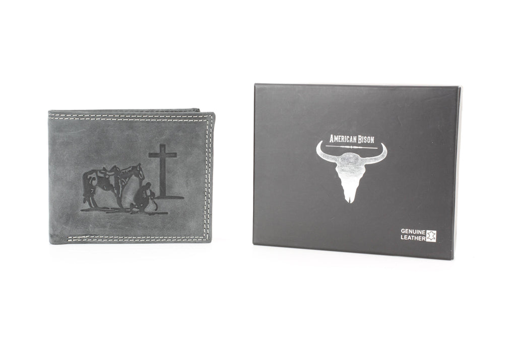 Praying Cowboy Leather Wallet | Branding Iron Western Wear