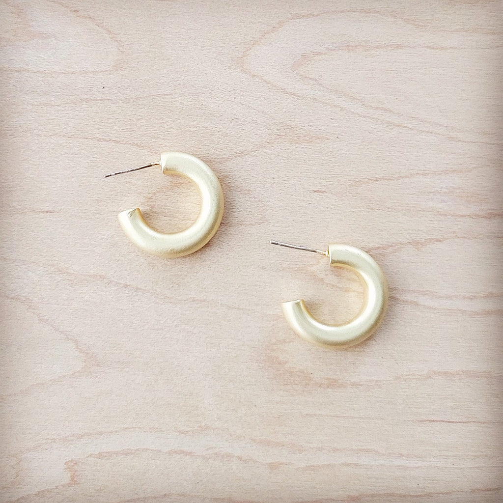 **Matte Gold Hoop Earring 200h